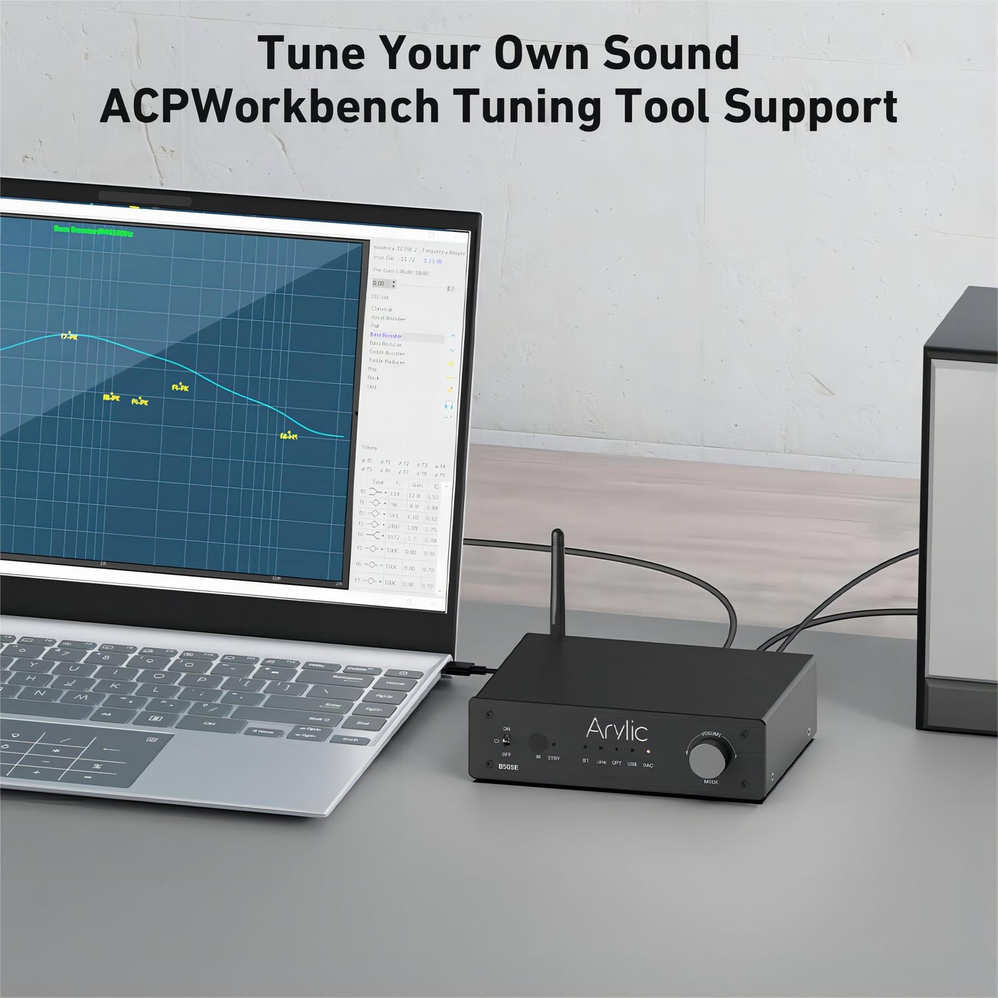 ARYLIC Arylic B50 SE Bluetooth 5.1 ステレオオーディオアンプレシーバー 2.1チャンネル ミニクラスD 統合アンプ ホームスピーカー用 50W x 2、TPA3116D2チップ、安定化&長距離、Go Control APP&簡単なEQ制御
