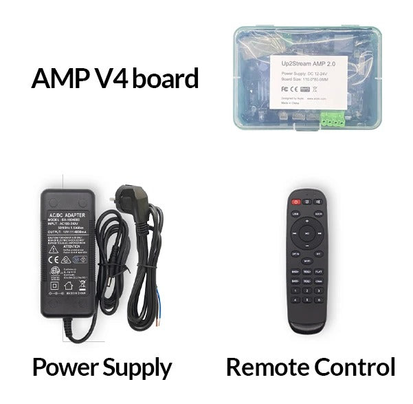 ホームオーディオアンプ 50+50W 21V DC/2.0ステレオチャンネル＆モノ、マルチゾーンストリーミングアンプボード、AirPlay、Spotify Connect対応 DIYスピーカーボード - Up2stream Amp V4