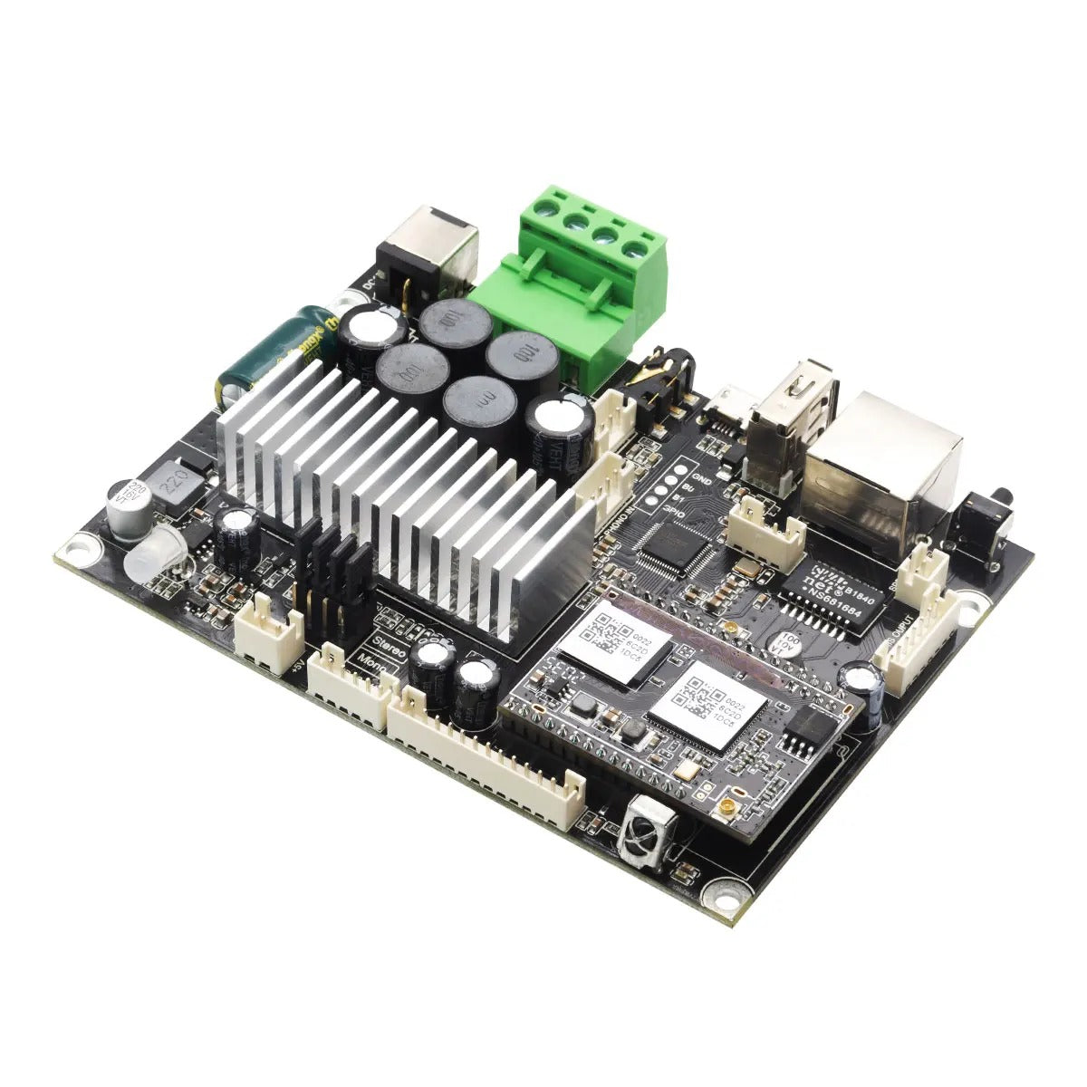 ホームオーディオアンプ 50+50W 21V DC/2.0ステレオチャンネル＆モノ、マルチゾーンストリーミングアンプボード、AirPlay、Spotify Connect対応 DIYスピーカーボード - Up2stream Amp V4