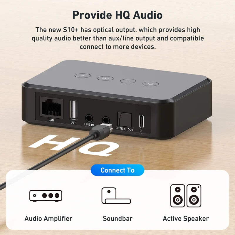 WiFi＆Bluetooth 5.0 プリアンプ/オーディオレシーバー、ワイヤレスマルチルーム/マルチゾーンホームステレオ音楽レシーバー回路モジュール、Airplay、Spotify Connect、リモートコントロール付き、DIYスピーカー用 - Up2stream S10+