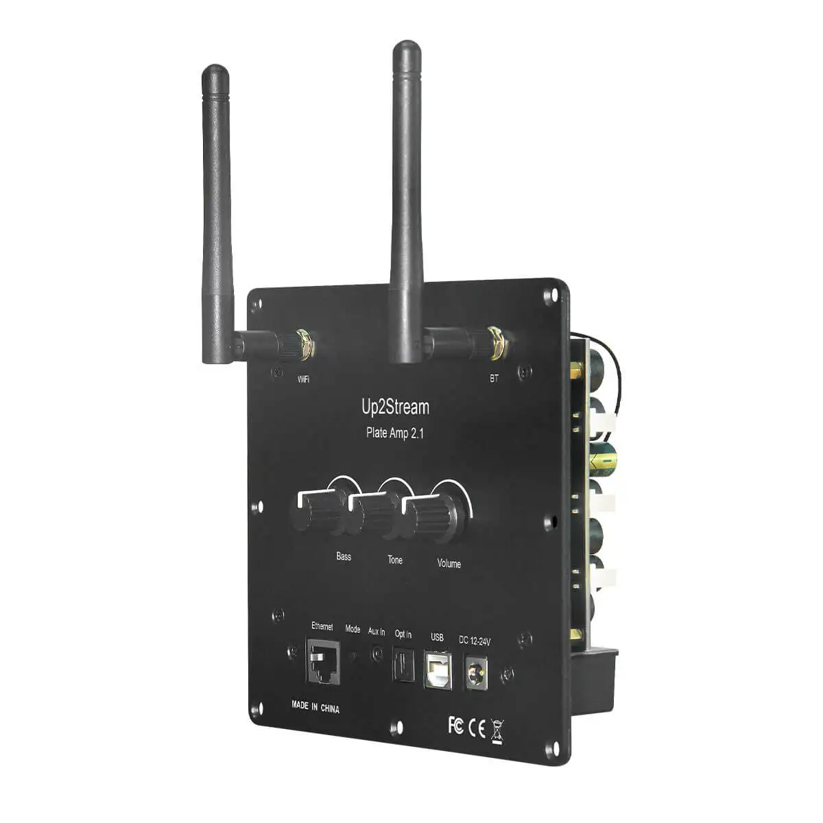 Up2Stream Plate Amp 2.1 マルチルームオーディオ 50x2W + 100W アンプボード (Spotify、Airplay、イコライザー付き)