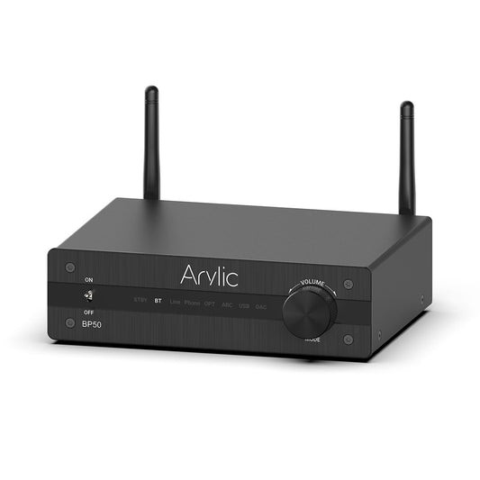 「BP50 aptX HD音楽レシーバー｜HDMI ARC、フォノ入力、RCA光出力付き｜AVレシーバーやステレオプリアンプ用｜GO Controlアプリ対応」
