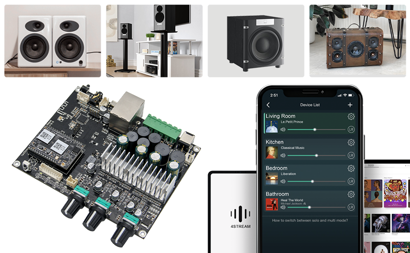 Up2stream Amp 2.1Bluetooth 5.0 ステレオ＆サブウーファーアンプ基板