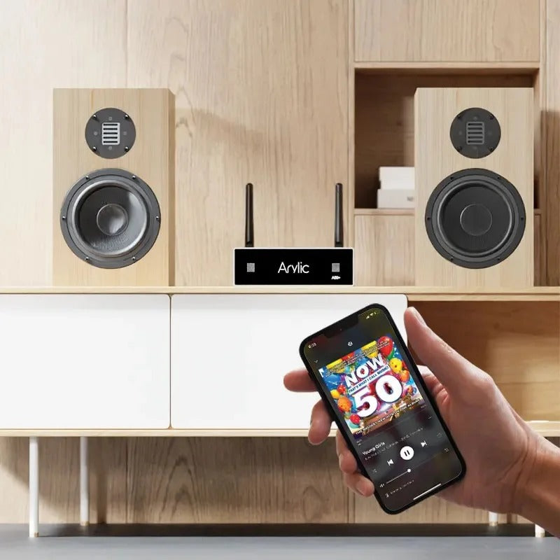 Arylic A50+ ホームオーディオアンプ 互換性のある HiFi ステレオ クラス D デジタルマルチルームアンプ Airplay イコライザー 無料アプリ