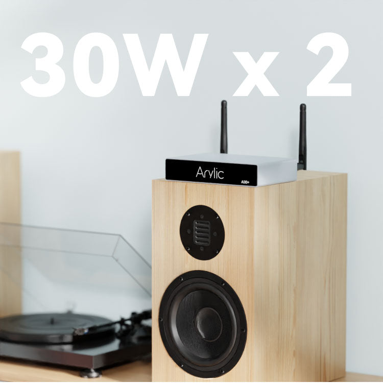 Arylic A30+ WiFi＆Bluetooth 5.0ミニステレオアンプ、2チャンネルClass Dワイヤレスアンプ、スピーカー用ホームアンプ、Spotify、AirPlay、マルチルーム/マルチゾーンデジタルオーディオスピーカーアンプ